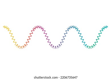 Rainbow wave lines background. Vector illustration.
