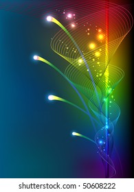 Rainbow  wave lines with splashes