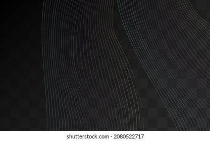Rainbow Wave Music Vector Transparent Background. Digital Stripe Modern Illustration. Blend Light Texture. Color Waveform Creative Template.