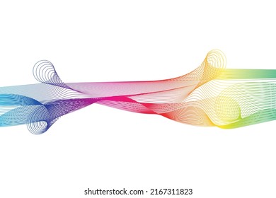 Rainbow wave on the white background. Vector illustration.