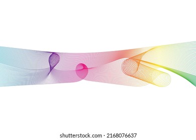Ola arcoiris sobre el fondo blanco. Ilustración vectorial.