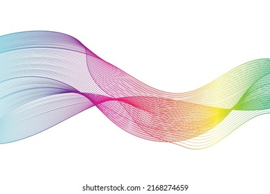 Rainbow wave on the white background. Vector illustration.