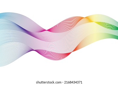 Rainbow wave on the white background. Vector illustration.