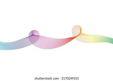 Rainbow wave on the white background. Vector illustration.