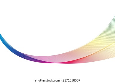 Rainbow wave on the white background. Vector illustration.