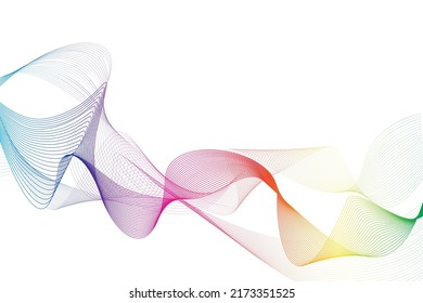 Rainbow wave on the white background. Vector illustration.