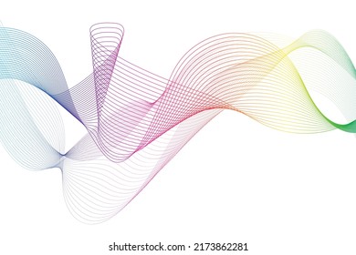 Ola arcoiris sobre el fondo blanco. Ilustración vectorial.