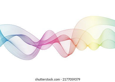 Rainbow wave on the white background. Vector illustration.