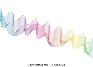 Rainbow wave on the white background. Vector illustration.