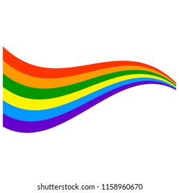 Rainbow Wave - A vector cartoon illustration of a colorful rainbow wave.