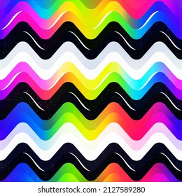 Rainbow wave vector seamless pattern.