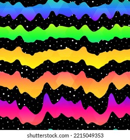 Rainbow wave vector seamless patternds