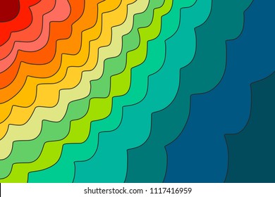 Rainbow waves background