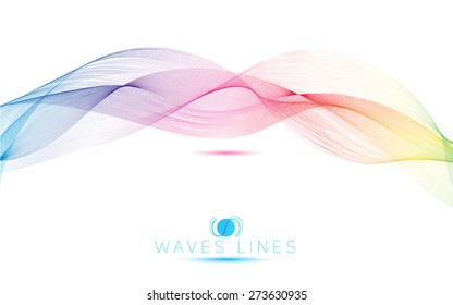 rainbow waves colorful gradient light blend line bright abstract vector