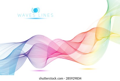  rainbow waves colorful gradient light blend line vector curves 