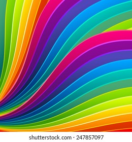 Rainbow waves. Creative abstract background for your design. Vector illustration