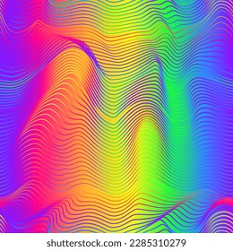 Rainbow waves. Seamless vector pattern