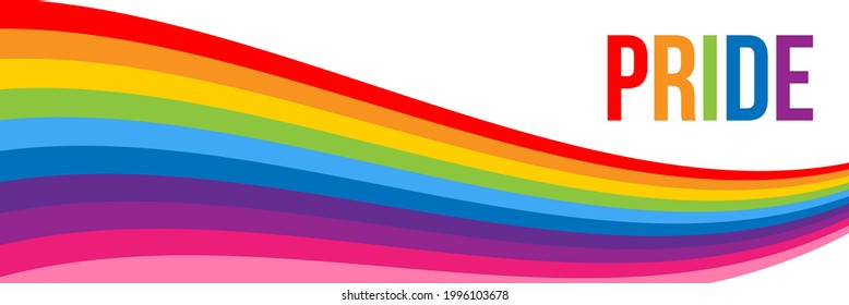 Rainbow waving flag Pride Banner. LGBT Flag Wave. Happy Pride Month Vector Illustration. funny drawing pattern. Poster or t-shirt textile graphic design. wallpaper, wrapping paper.
