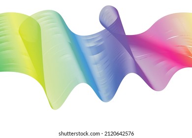Fondo ondulado arcoiris. Ilustración vectorial abstracta geométrica con ondas de color gradiente. Diseño de portada futurista para papel portátil, folletos de cuadernos, libro, revista, impresión.
