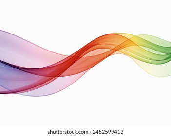 Rainbow wavy lines,abstract wave background of smooth wave flow. Smoky transparent lines.