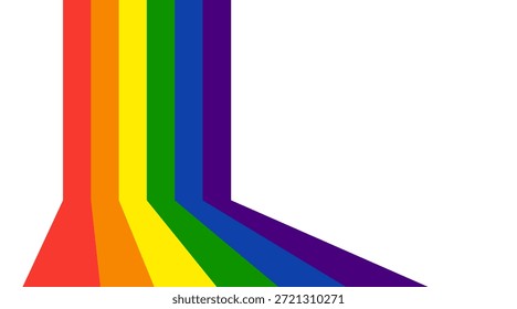 Elemento de diseño de cinta ondulada del arco iris para el mes del orgullo LGBTQ. Fondo colorido del arco iris para Anuncios, carteles, volantes o diseños digitales. Ilustración vectorial, vibrante y festiva.