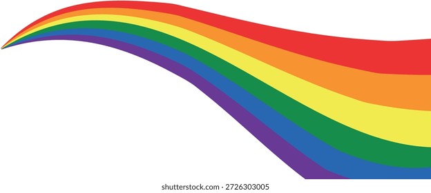 Elemento de diseño de cinta ondulada arco iris. Bandera del mes del orgullo LGBTQ. Forma de la Plantilla del fondo de la onda del color del arco iris para el Anuncio, cartel, volante, folleto, folleto, cubierta. 