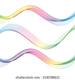 
Rainbow wavy waves on a white background