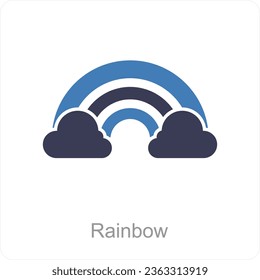 Rainbow and weather icon concept