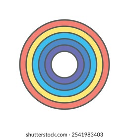 rainbow weather icon linear style isolated white