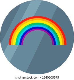 Rainbow weather icon on transparent background