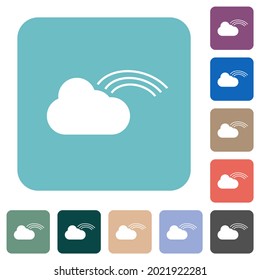 Rainbow weather white flat icons on color rounded square backgrounds