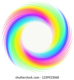 Rainbow whirlwind design element on white background. Rainbow circle for Your business project. Rainbow Vector Illustration