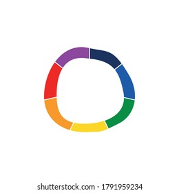 Regenbogen auf weißem Hintergrund. Regenbogen-Vektorsymbol. Regenbogen auf blauem Hintergrund. Rainbows Vektorsymbol.