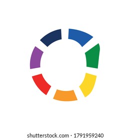 Rainbow with white background. Rainbow vector icon. Rainbow on blue background. Rainbows vector icon.