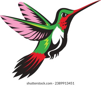 Rainbow Wings in Flight Vibrant Hummingbird Collectio