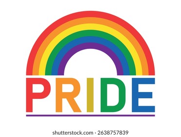 Rainbow with the word LGBTQ+ pride