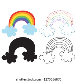 rainbow worksheet vector design