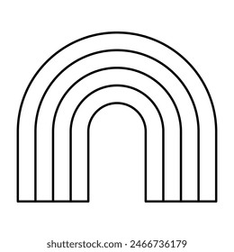rainbow y2k element line icon. vector illustration.