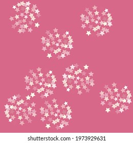 Rainbow Yellow Bright Children Geometrical Shape Backdrop. Neon Coral Stars Sparkle Illustration. Light Multicolor Childish Pink Trendy Night Background. Simple Christmas Sky Seamless Vector.