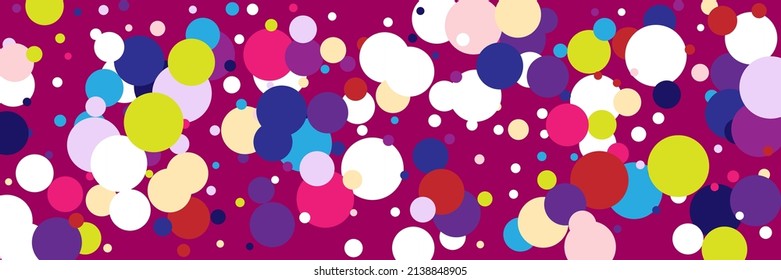 Rainbow Yellow Violet White Vibrant Pattern. Children Dark Vivid Bright Beige Kids Illustration. Pastel Play Purple Blue Circles Background. Color Pink Indigo Green Red Multicolor Composition.