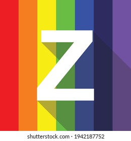 Rainbow 'Z' alphabet letter logo icon. Modern line design. EPS 10.