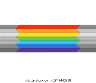 Rainbow zigzag with a transition in black and white colors.