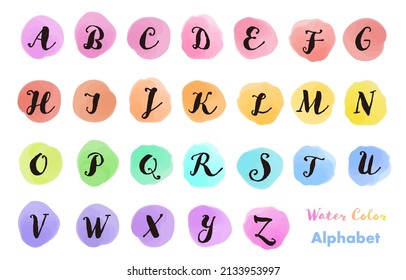 Rainbow-colored alphabet icons    set.Multiple variations are available.Vector data for easy editing.