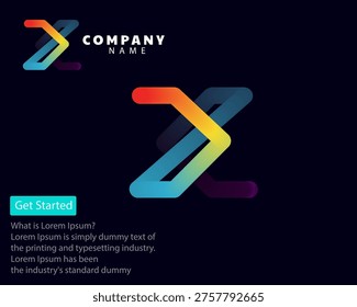rainbowcolored company logo template with text