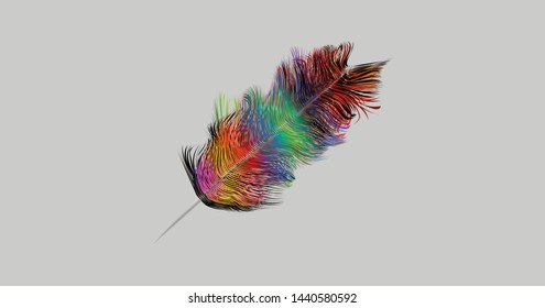 
rainbow-colored feathers adorned with charming background