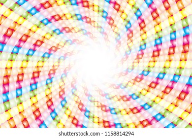 Rainbow-colored illumination and vortex radiation