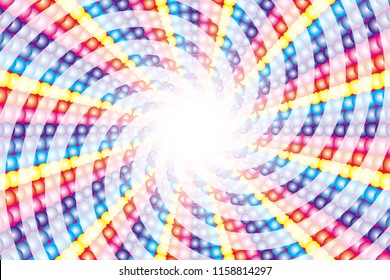 Rainbow-colored illumination and vortex radiation