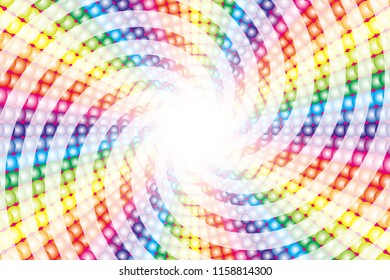 Rainbow-colored illumination and vortex radiation