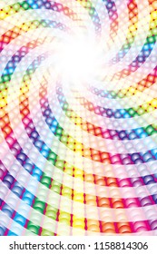 Rainbow-colored illumination and vortex radiation