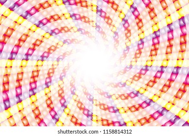 Rainbow-colored illumination and vortex radiation